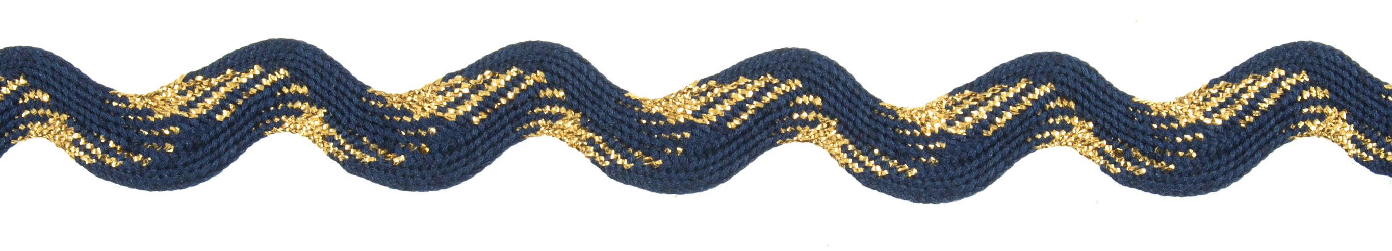 Picture of Trim: Ric Rac: Metallic: 25m x 10mm: Navy and Gold