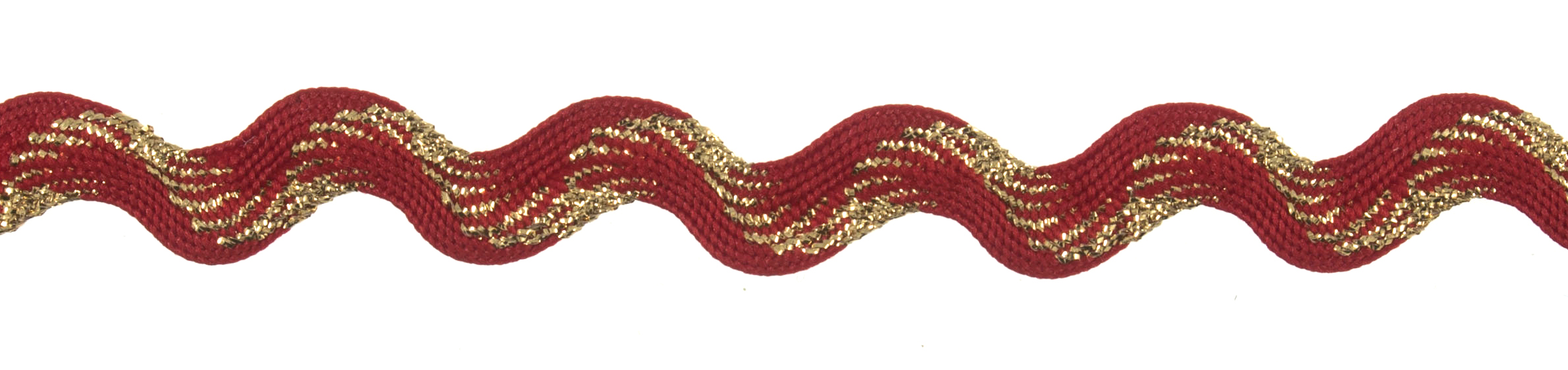 Picture of Trim: Ric Rac: Metallic: 25m x 10mm: Red and Gold