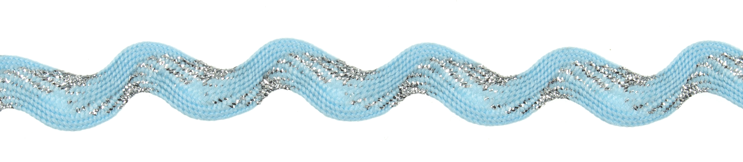 Picture of Trim: Ric Rac: Metallic: 25m x 10mm: Sky and Silver