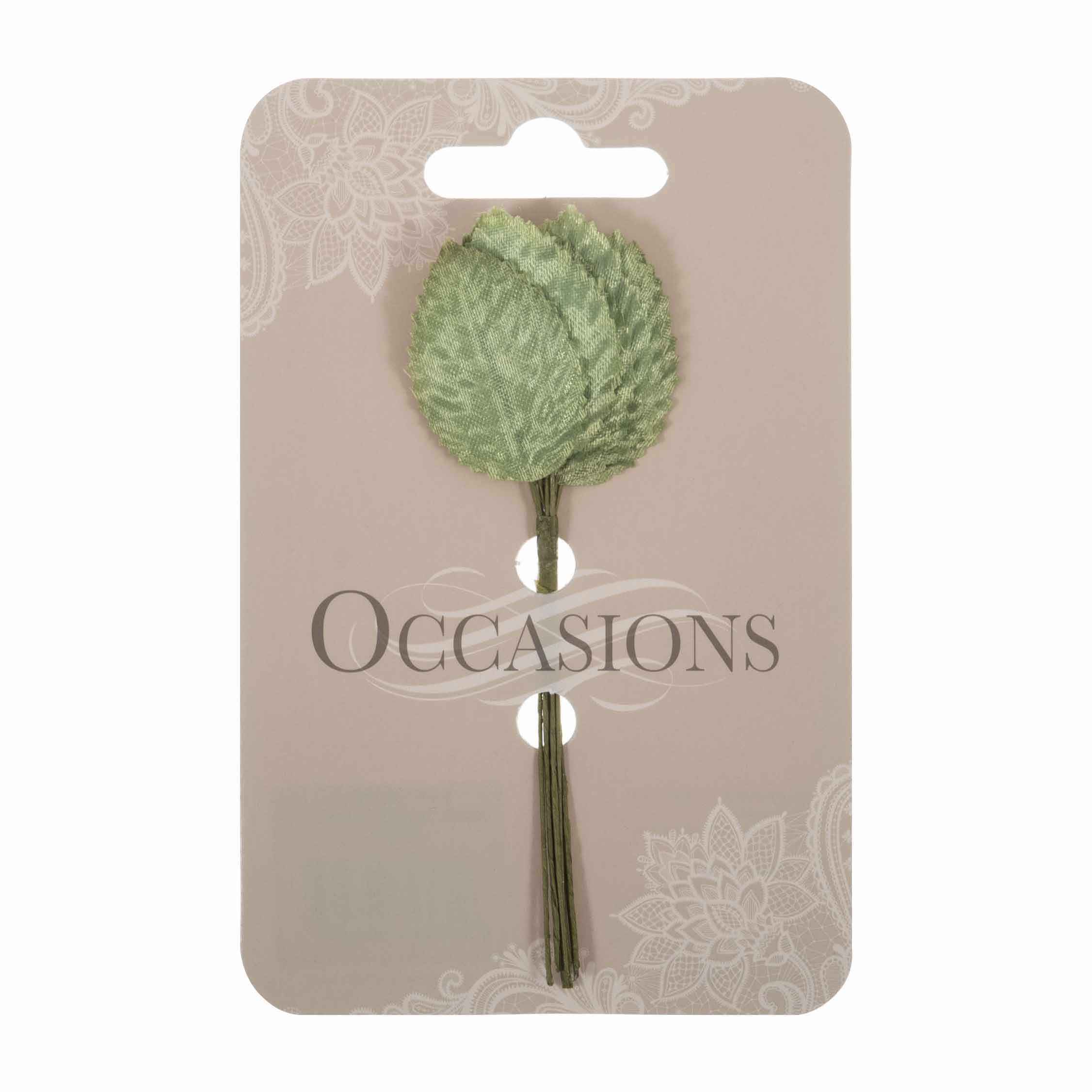 Picture of Leaves: Rose: Satin: 20mm: Pack of 8: Green