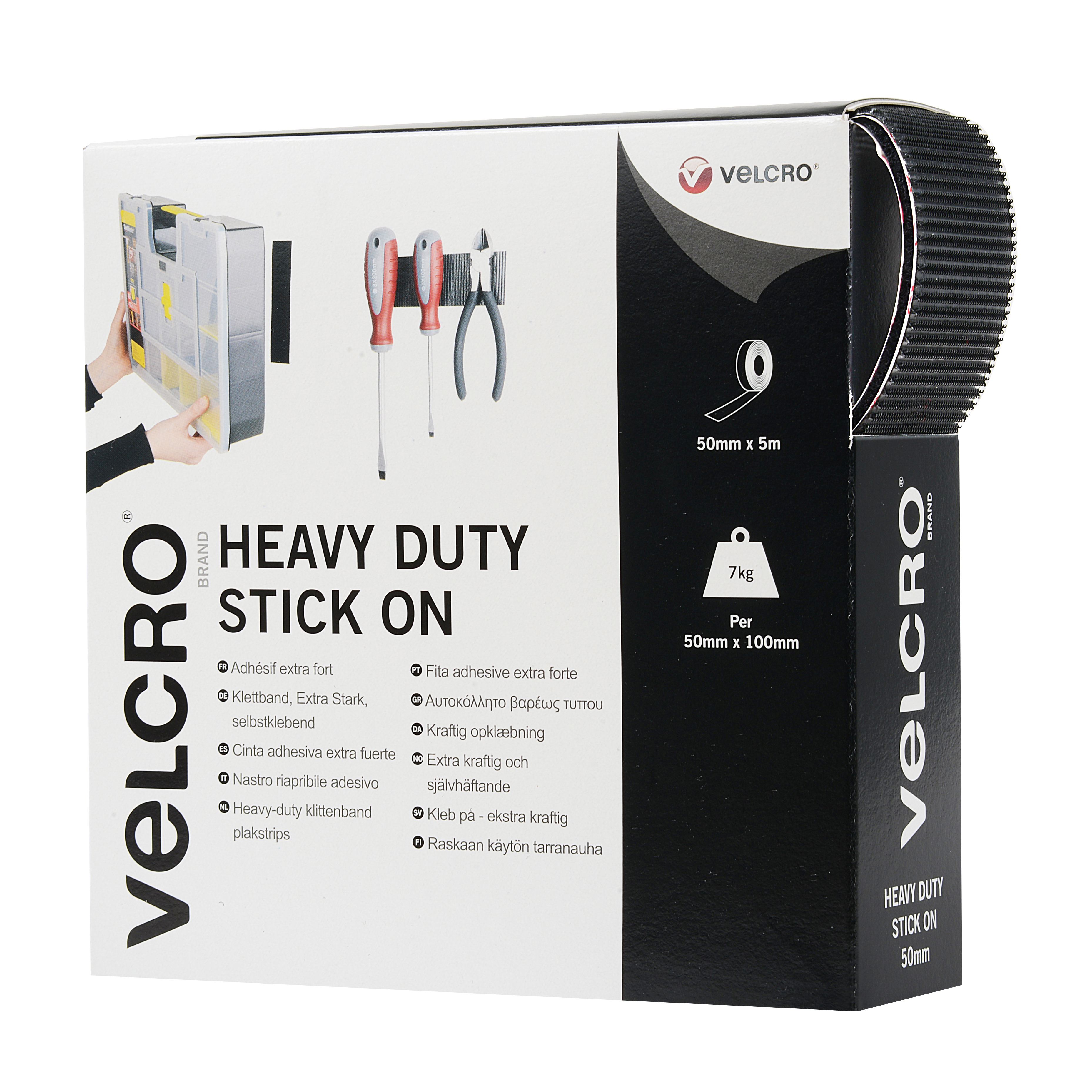 Picture of Hook & Loop Tape: Stick-On: Heavy Duty: 5m x 50mm: Black