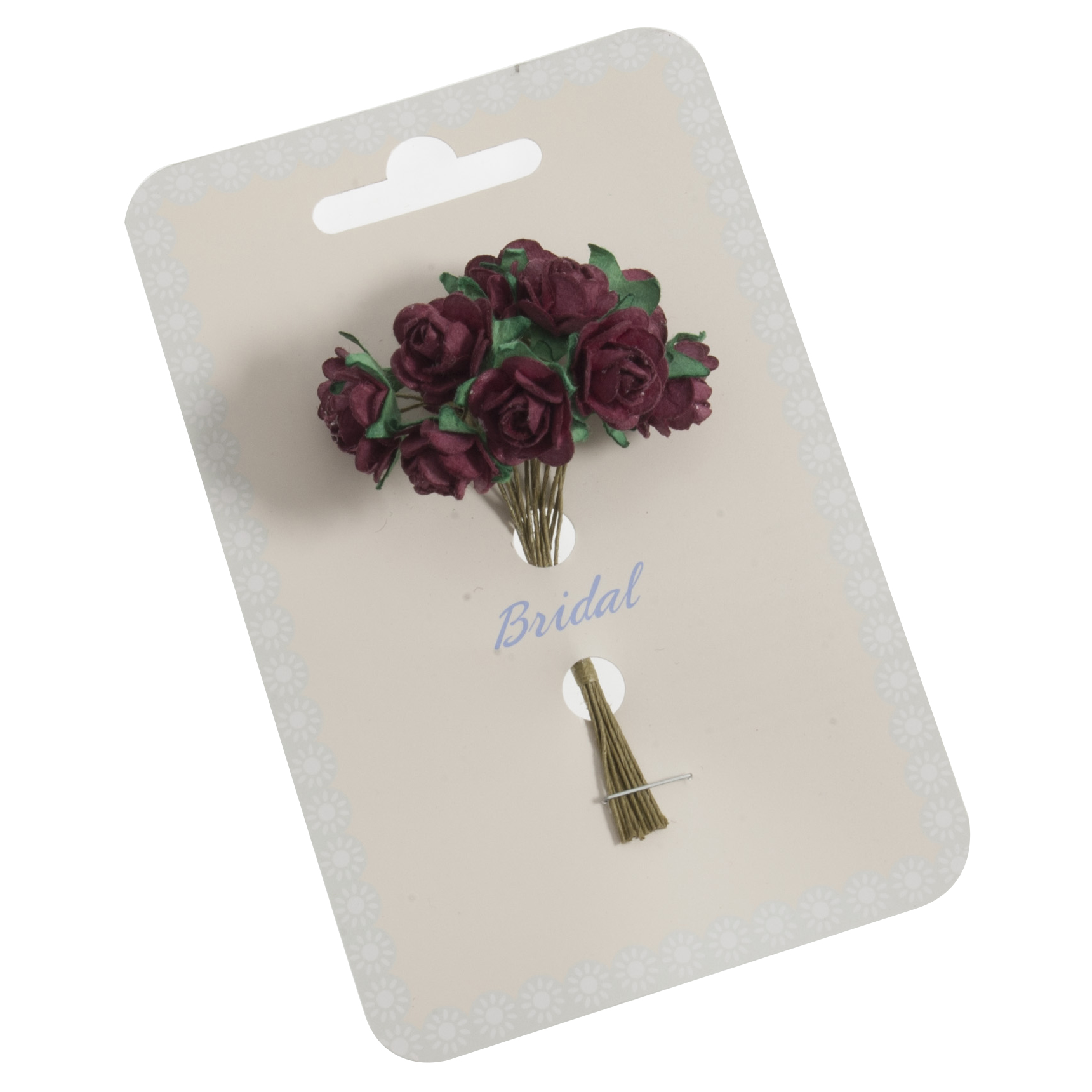 Picture of Spray: Rose Open: Paper: 14mm: Pack of 12: Burgundy