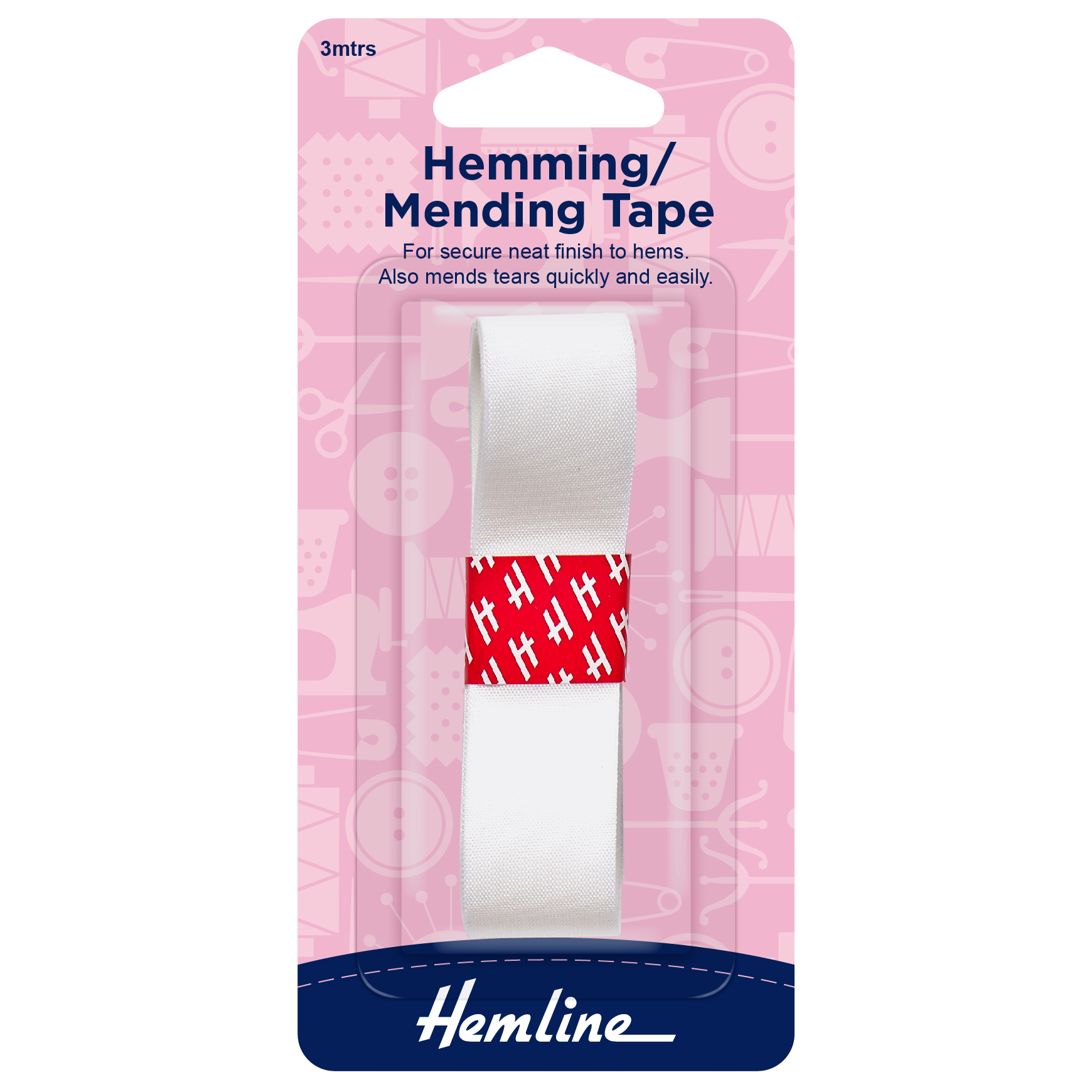 Hemming Tape 3m x 20mm White Hemline Groves and Banks