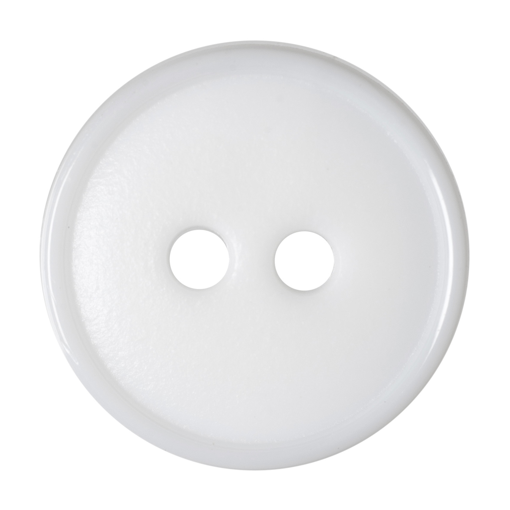 Buttons: Flat Top: Narrow Rim: 2-Hole: 15mm: White - Trimits Loose ...