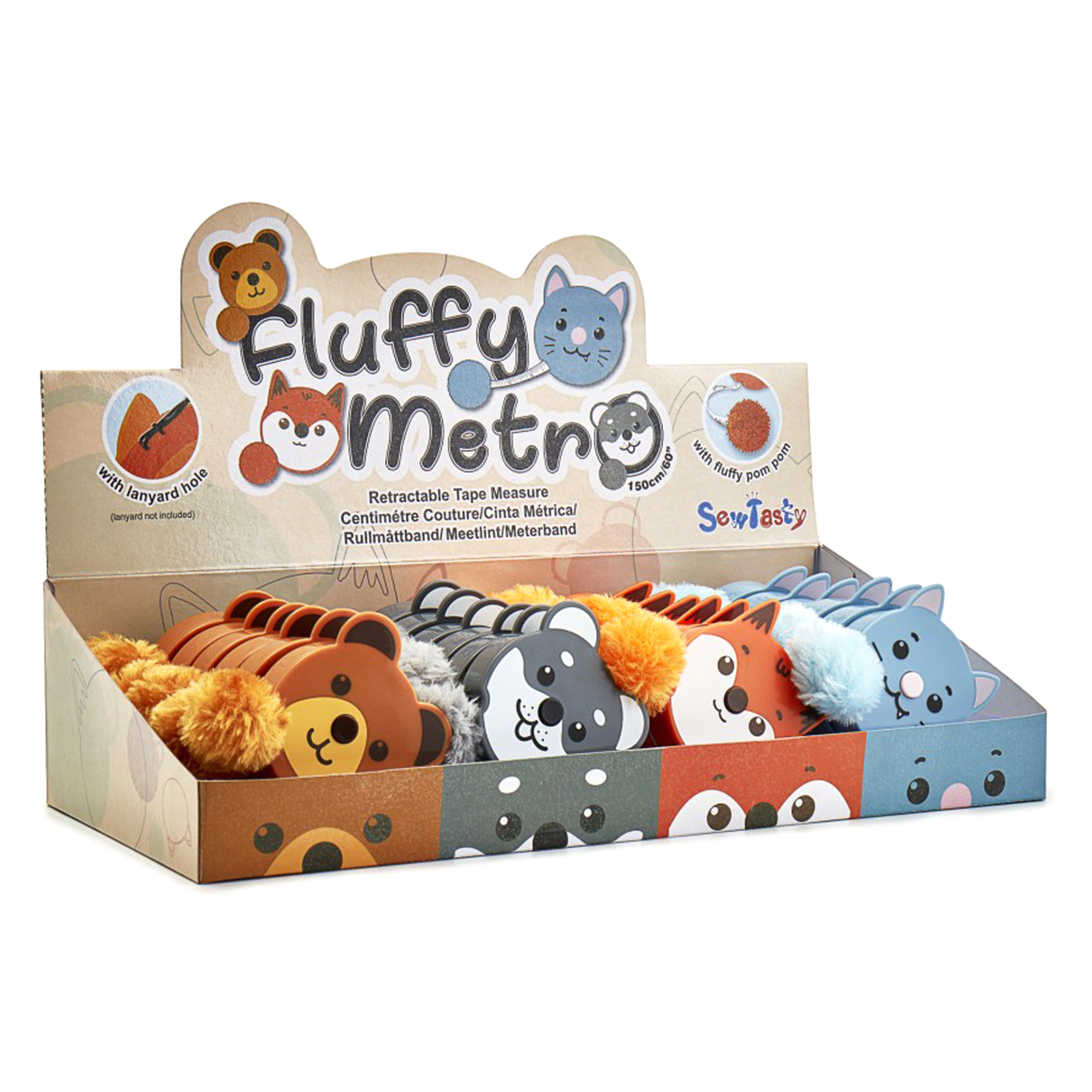 Picture of Counter Display Unit: Tape Measure: Fluffy Animals