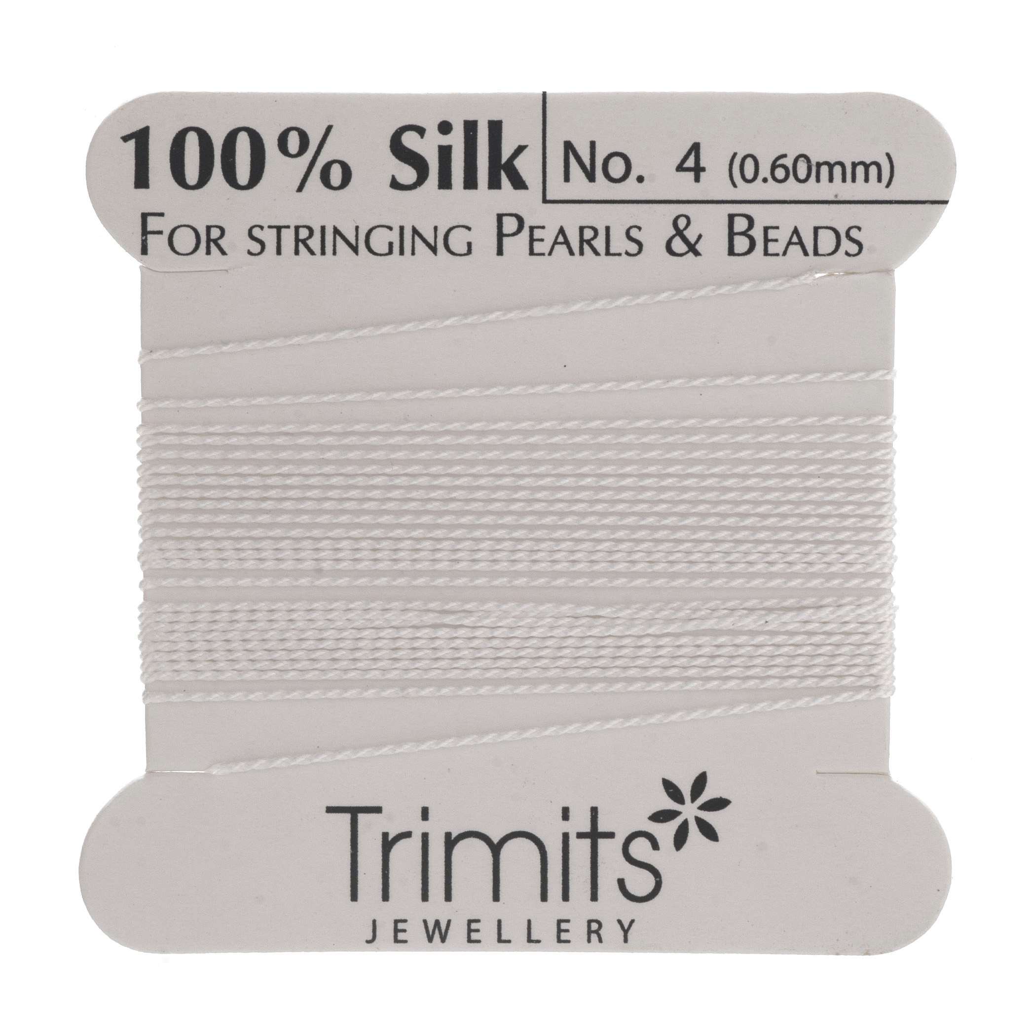 Silk Beading Thread: 3 Packs of 2m x Size 4: White - Trimits - Groves ...