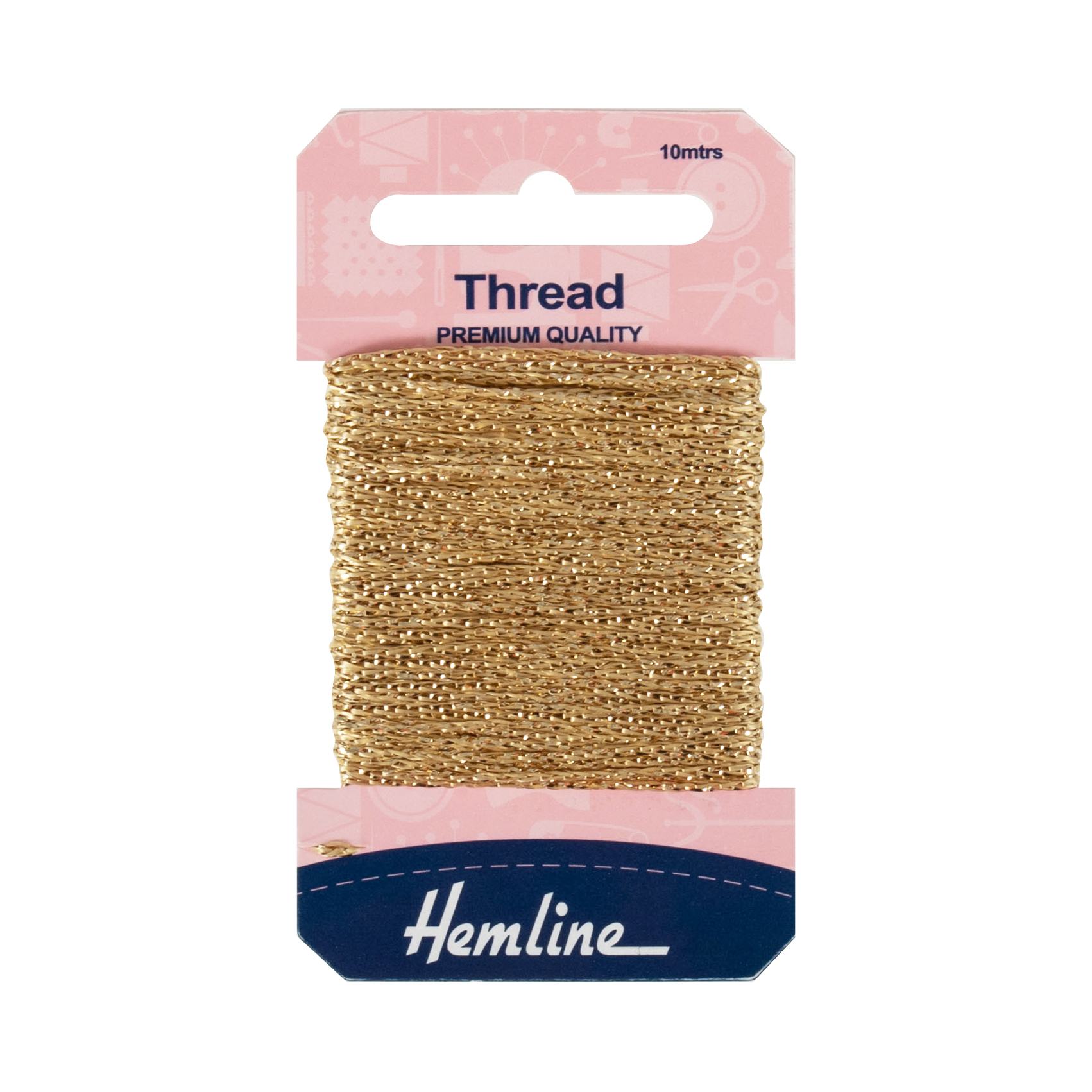 Glitter Thread 10m Light Gold Hemline Groves and Banks