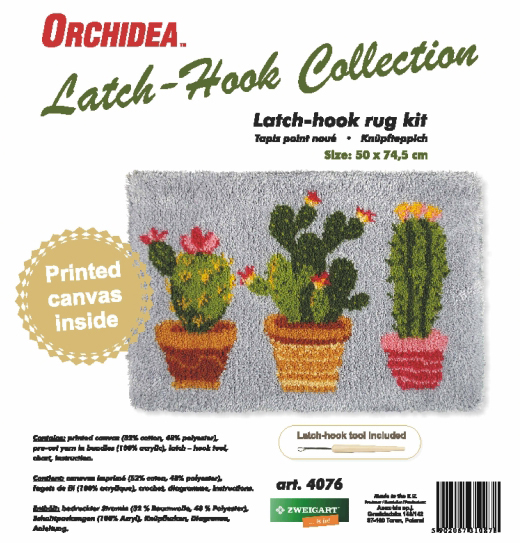Latch Hook Kit Rug Cactus Orchidea Groves and Banks