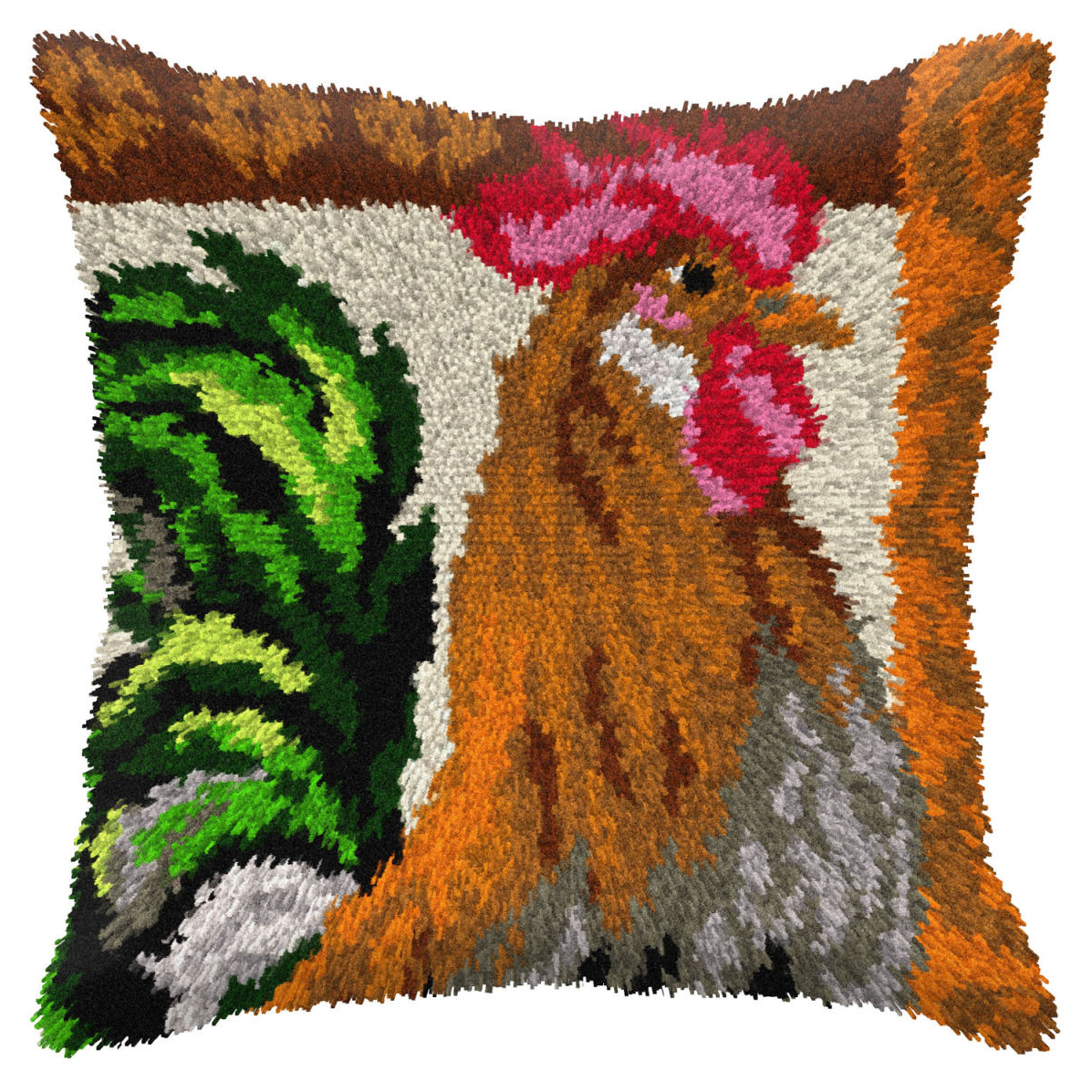 Latch Hook Kit Cushion Large Rooster Orchidea Groves and Banks