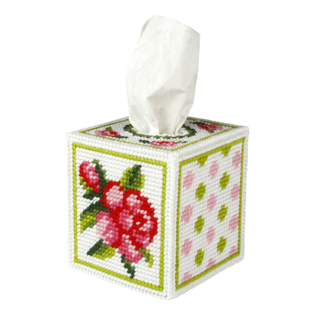 Needlepoint Kit Tissue Box Cover Rose Orchidea Groves and Banks