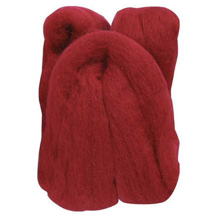 Picture of Natural Wool Roving: Red: 20g: (3)