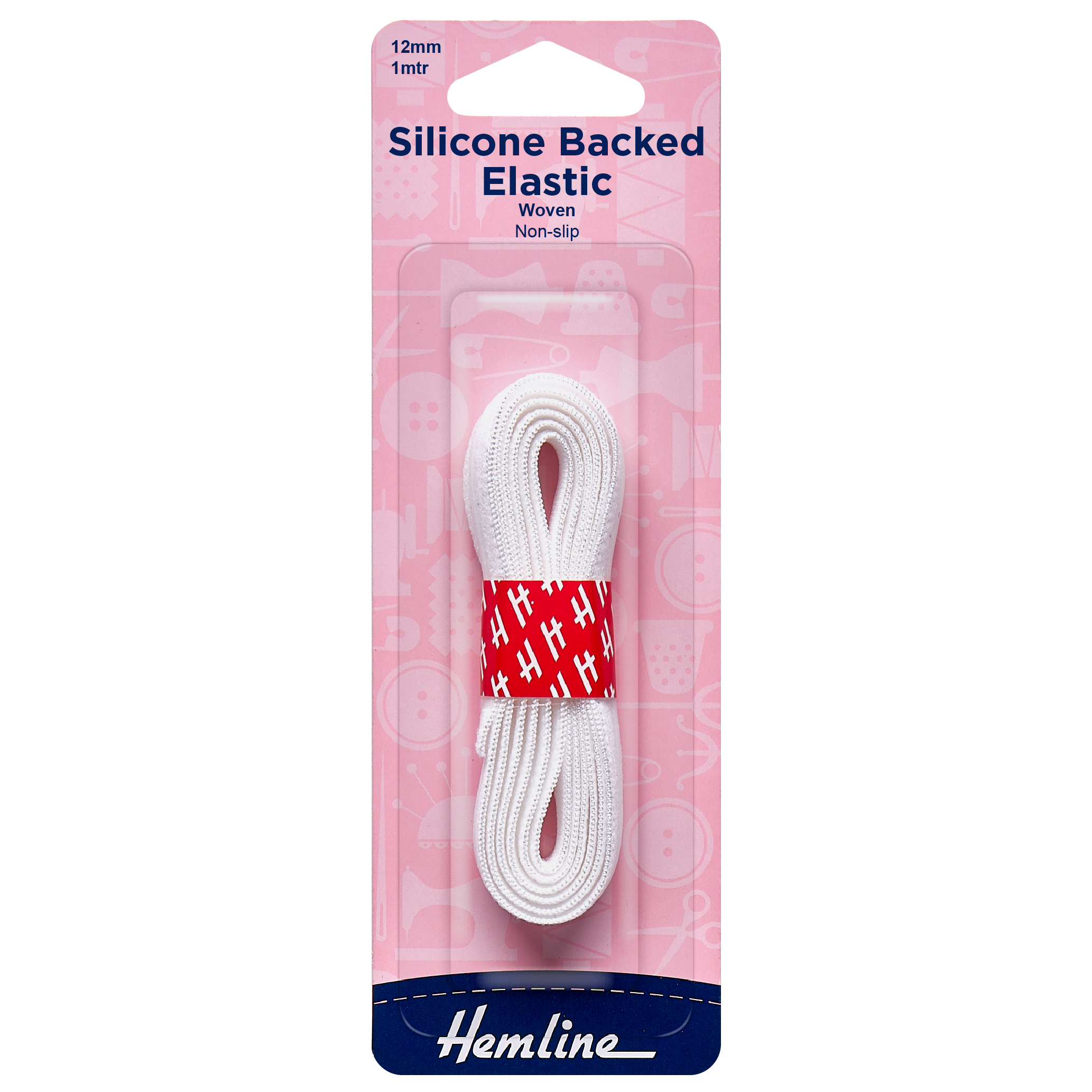 Picture of Silicone Backed Elastic: White - 1m x 12mm