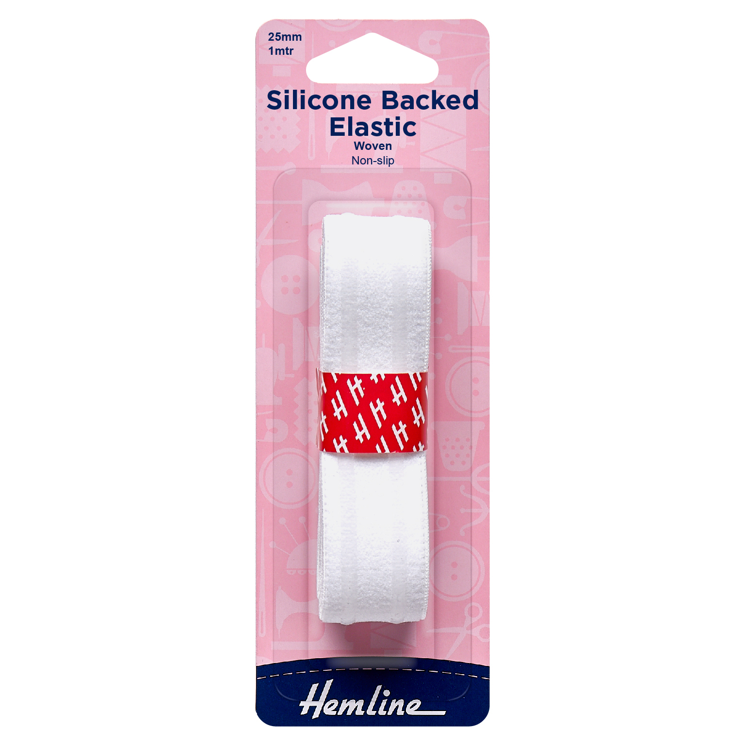 Picture of Silicone Backed Elastic: White - 1m x 25mm