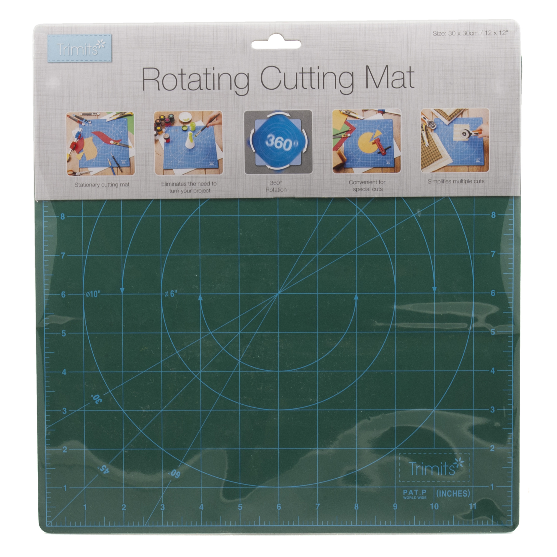 Cutting Mat Rotating 12 x 12inch Trimits Groves and Banks