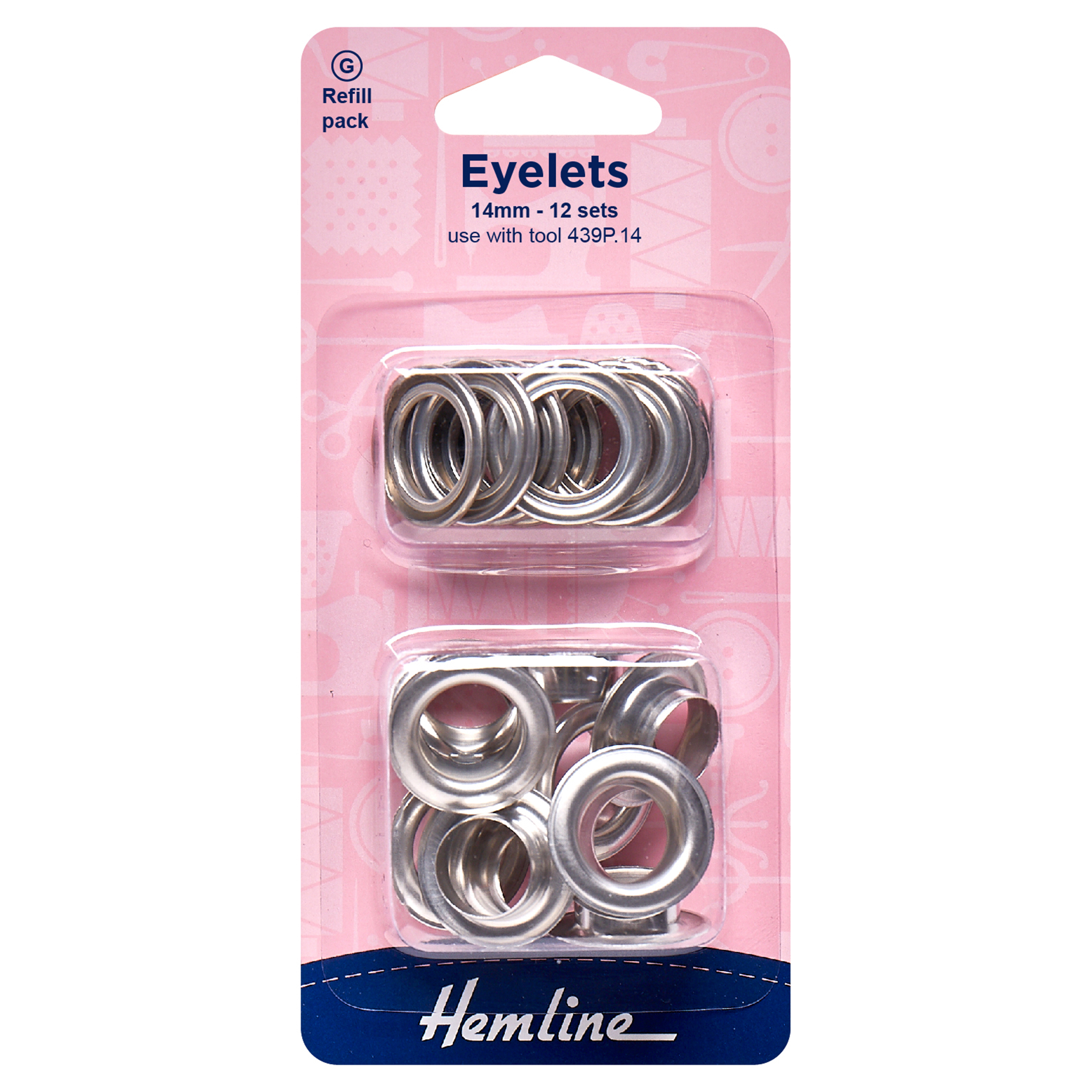 Picture of Eyelets Refill Pack: 14mm: Nickel and Silver: (G): 12 Pieces