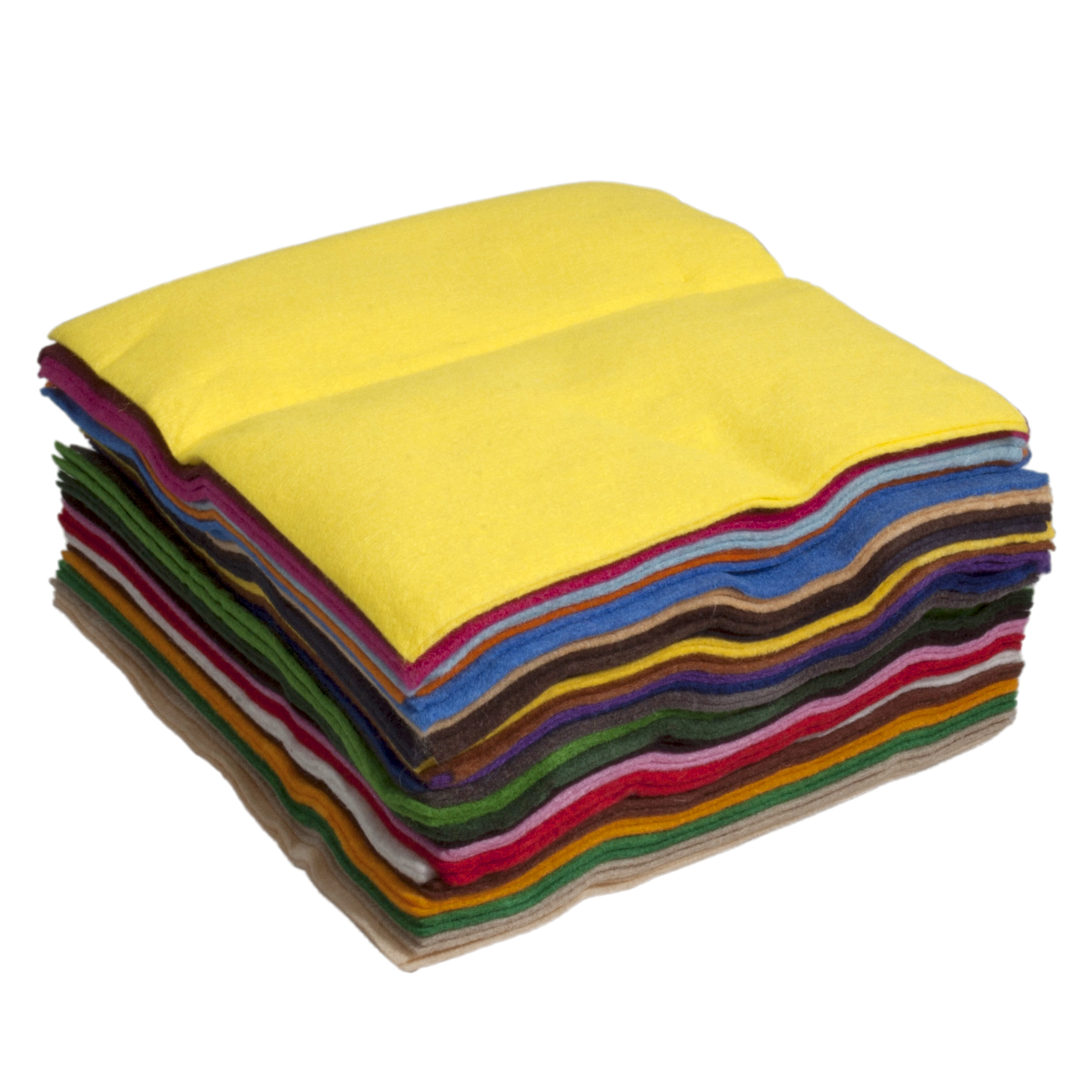 Felt Wool and Viscose Squares 22 x 22cm Mixed Colours Pack of 50