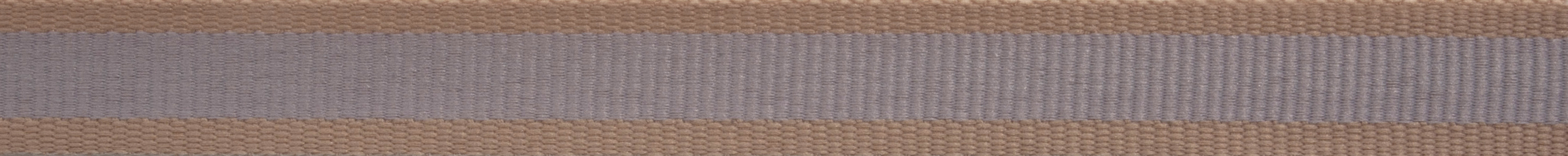 Picture of Ribbon: Oatmeal Stripe: 4m x 15mm: Light Grey