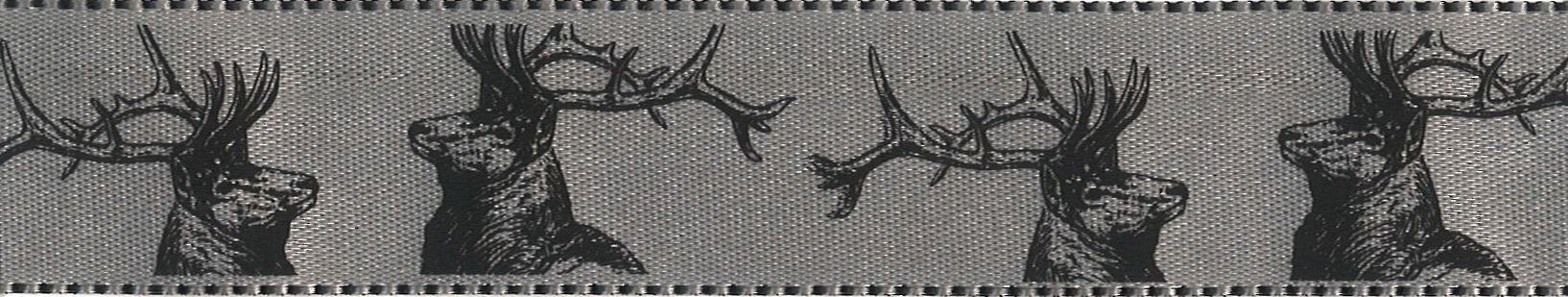 Picture of Ribbon: Stags: 20m x 25mm: Silver Grey