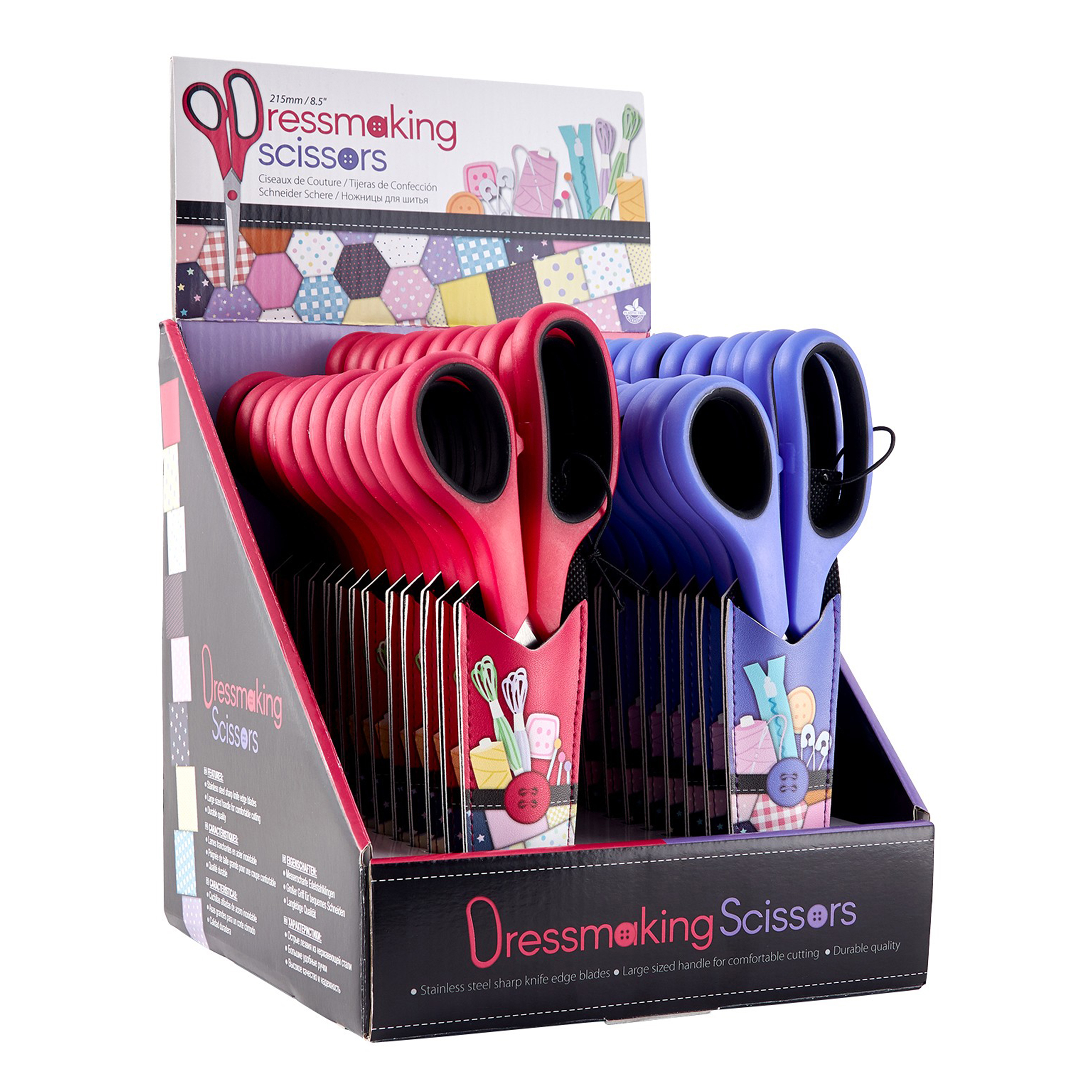 Picture of Counter Display Unit: Dressmaking Scissors with Plastic Pouch: 21.5cm or 8.5in: 24 Pieces