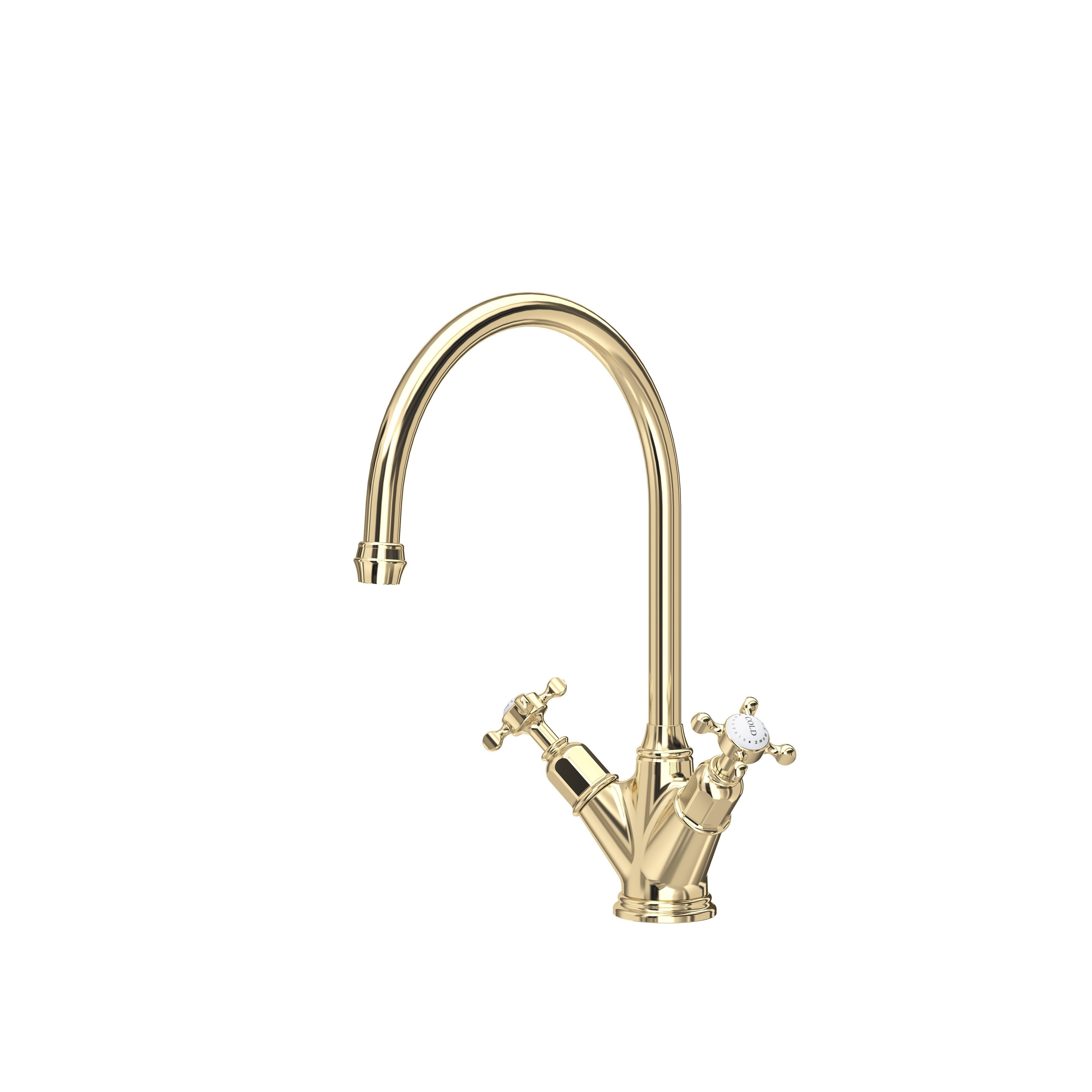 Phoenician Monobloc sink mixer with crosstop handles