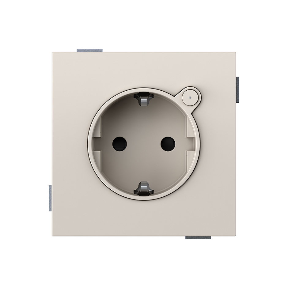 Base de enchufe Schuko LOLA 16A 250 V~ con sistema de embornamiento a tornillo arena mate Simon 360