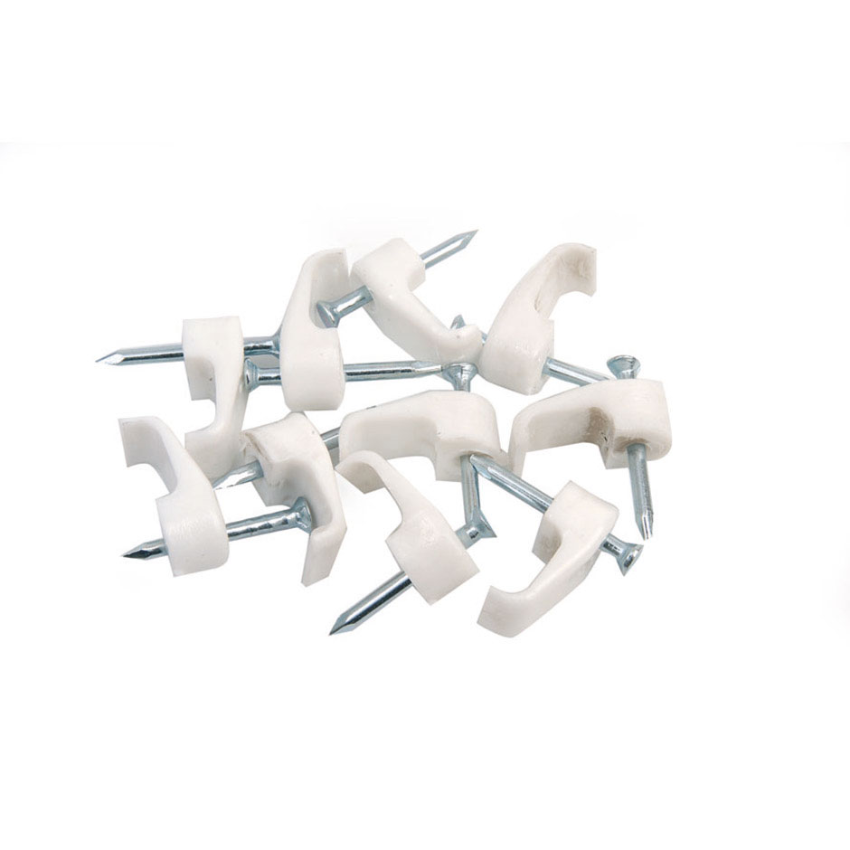 FLAT CABLE STAPLE SECTION 2X0.75MM 50 WHITE UNITS SIMON BRICO