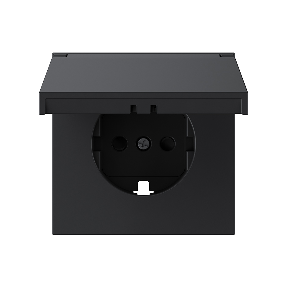 Cover for Schuko socket IP44 black matte Simon 360