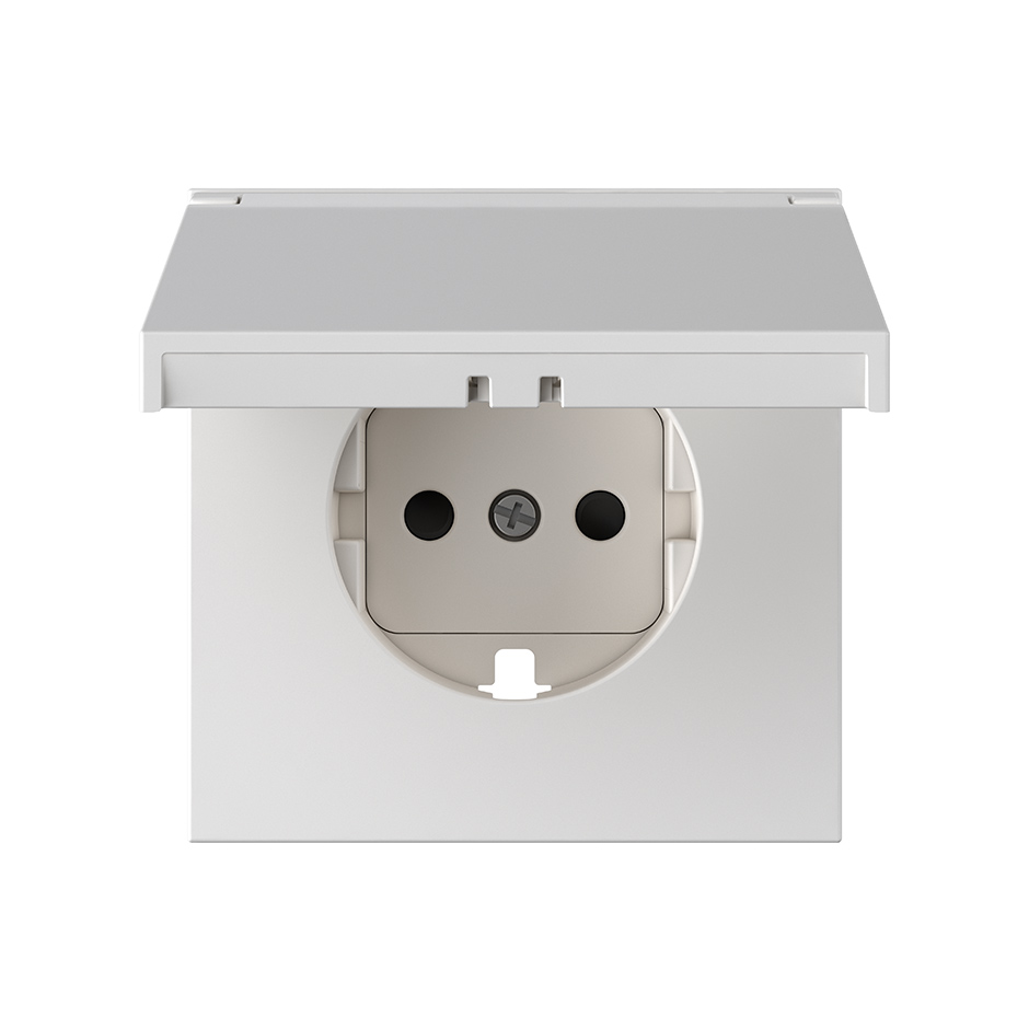 Cover for Schuko socket IP44 white matte Simon 360