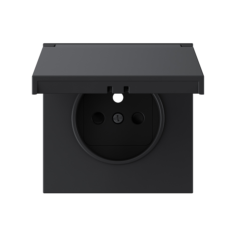 Cover for French socket IP44 black matte Simon 360