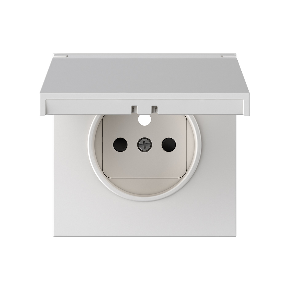 Cover for French socket IP44 white matte Simon 360