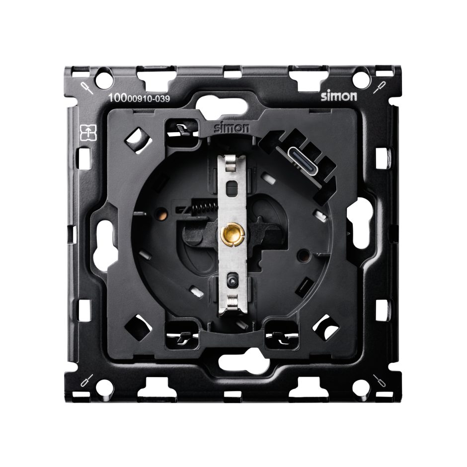 Back kit for 1 schuko socket with C USB charger Simon 100