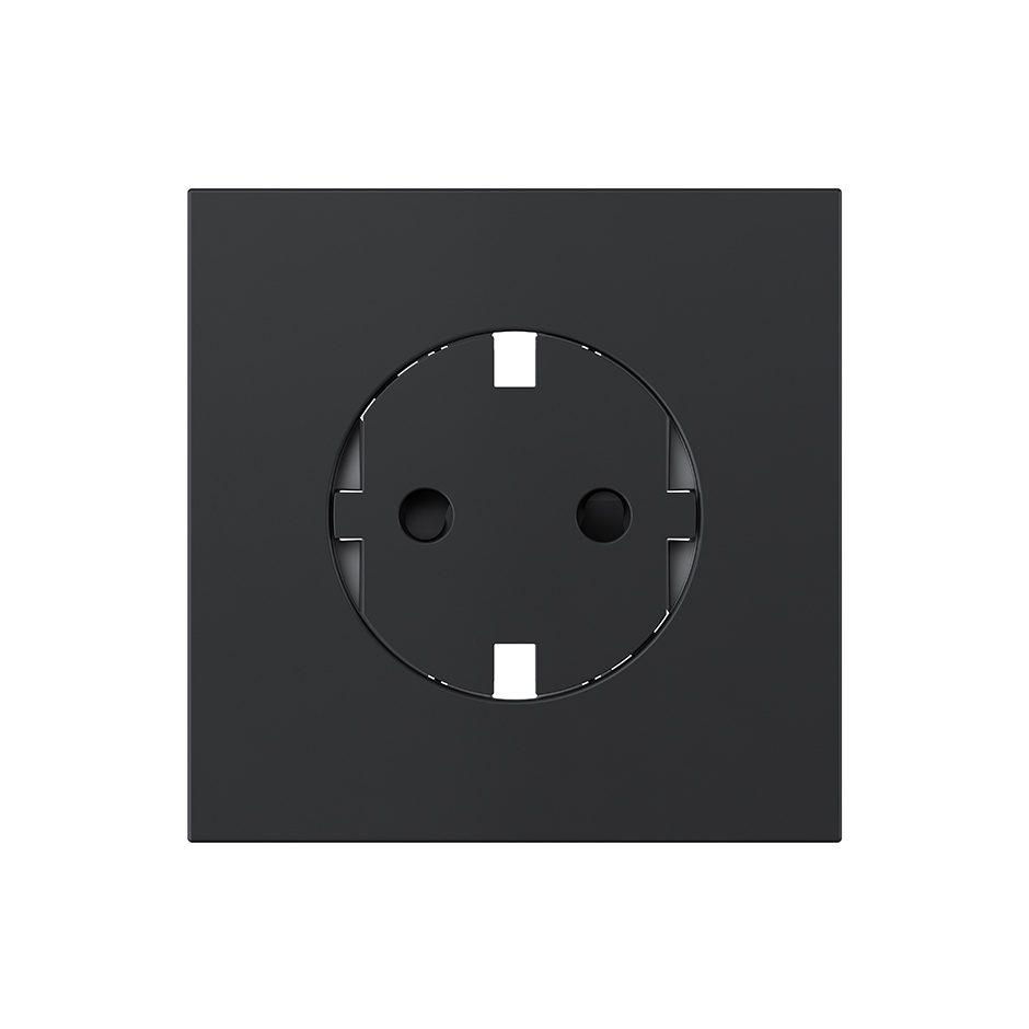 Cover for schuko socket CLEAN modular matte black Simon 360