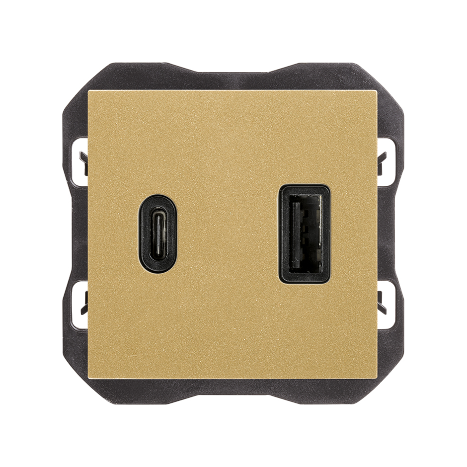 Cargador USB doble A+C 30W Power Delivery oro Simon 270