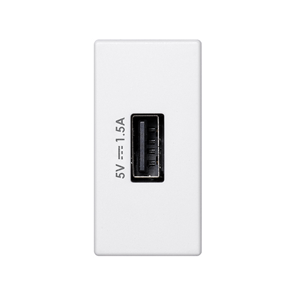 Cargador de 1,5A 5V/DC mediante puerto USB tipo A blanco Simon K45