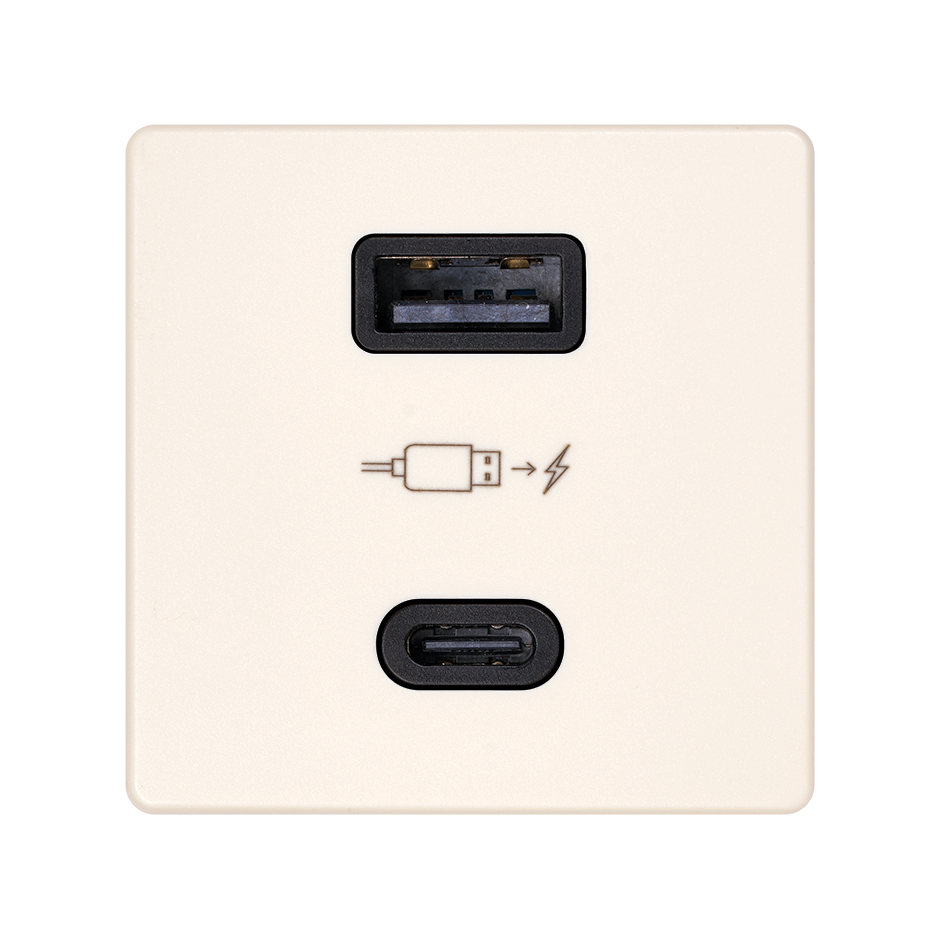 CARGADOR USB DOBLE A+C 30W POWER DELIVERY MARFIL SIMON 27