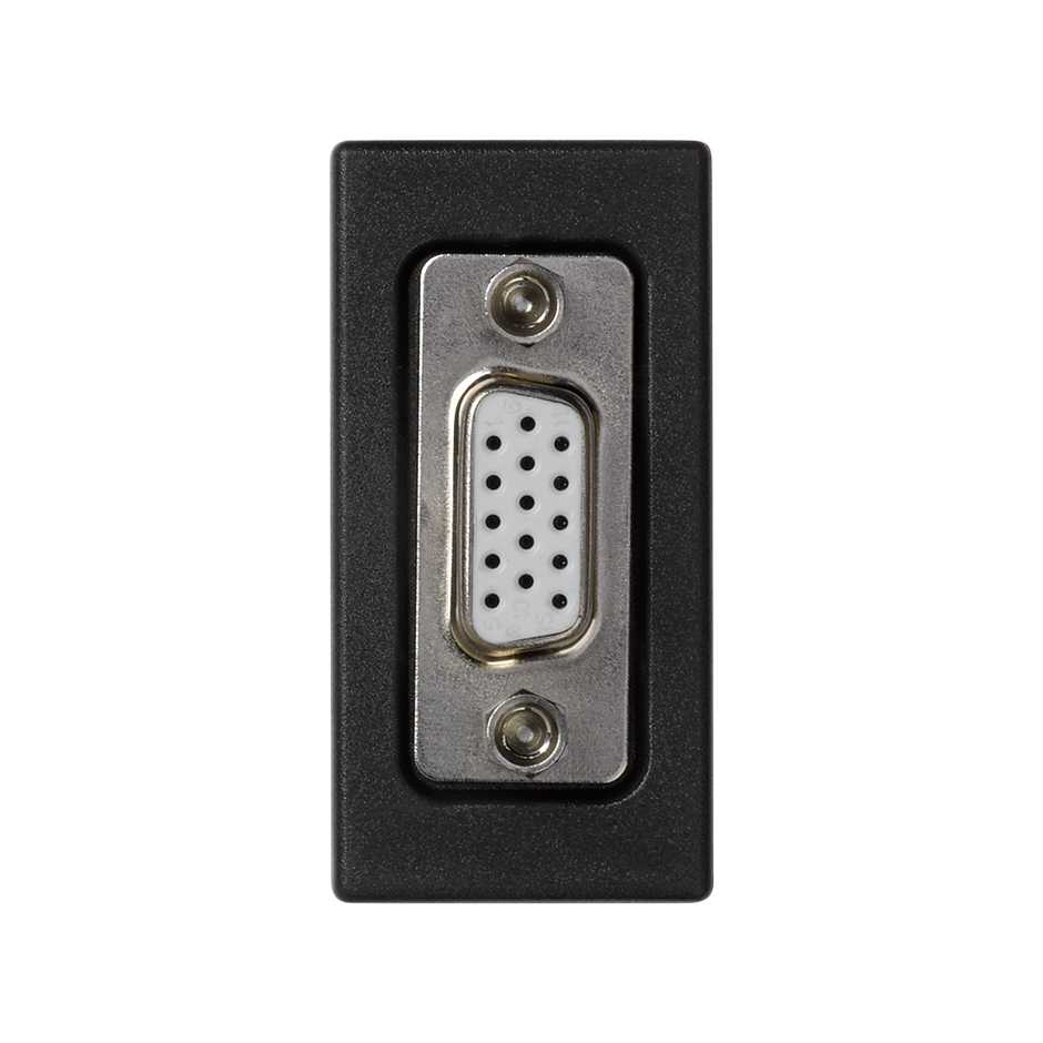 Conector VGA HD15 hembra con placa embellecedora negro Simon K45
