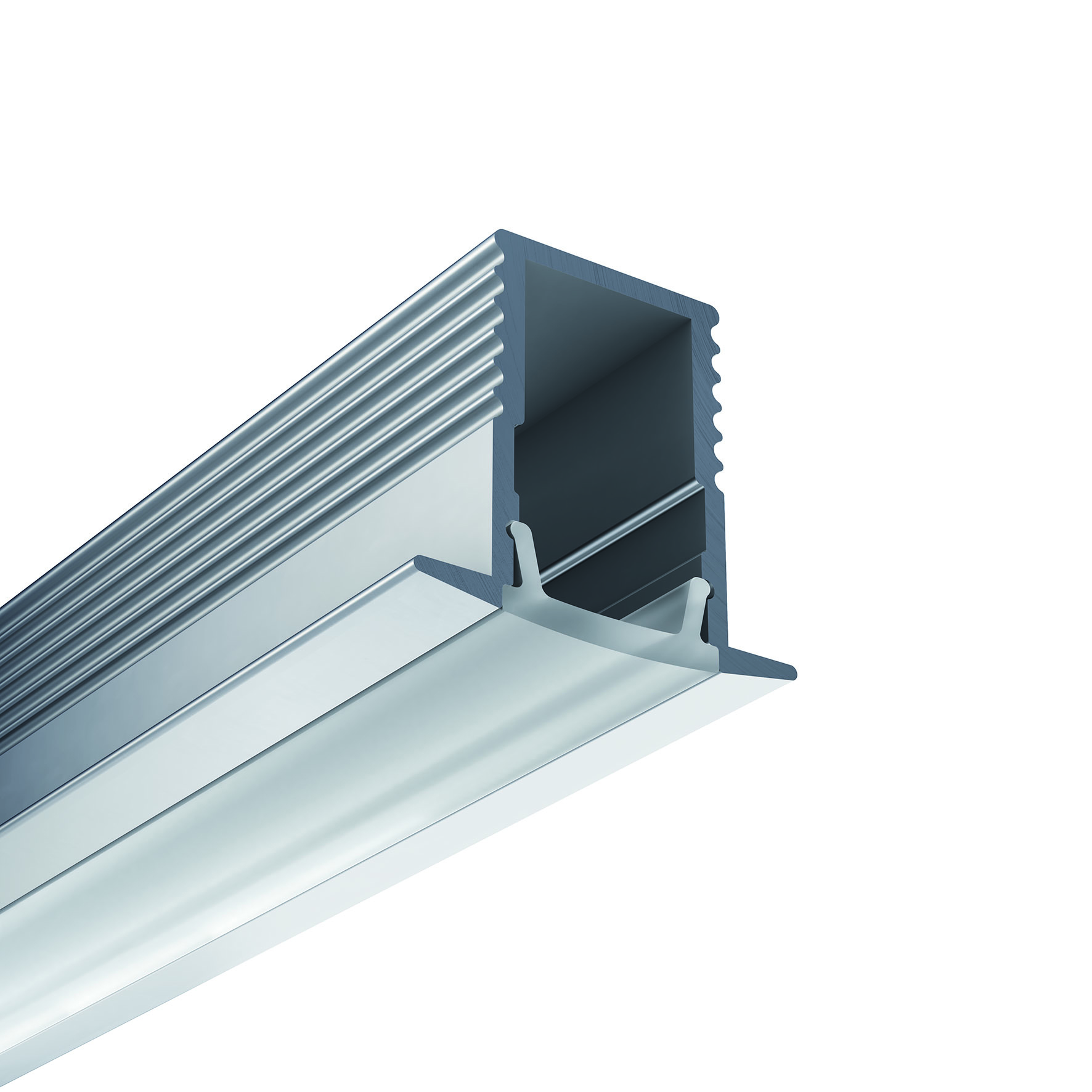 Perfilería de empotrar mini para LedFlex en acabado alumino
