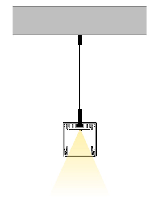 Accesorio para perfilería suspendida