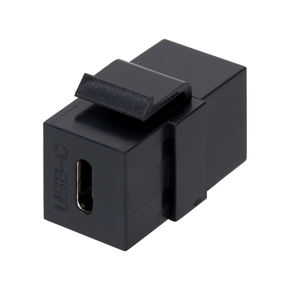 Connecteur de données USB Type C version 3.2 Keystone femelle-femelle noir Simon Câblage Structuré
