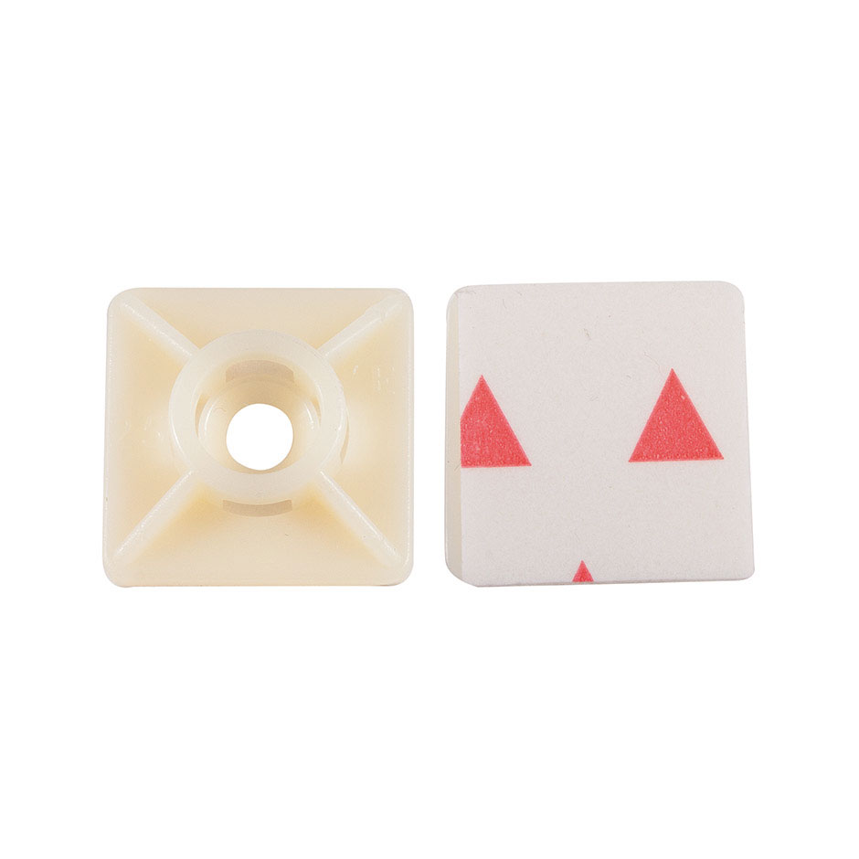 Base adesiva de 2 vias de 19 x 19 mm para flanges de 3,6 mm 