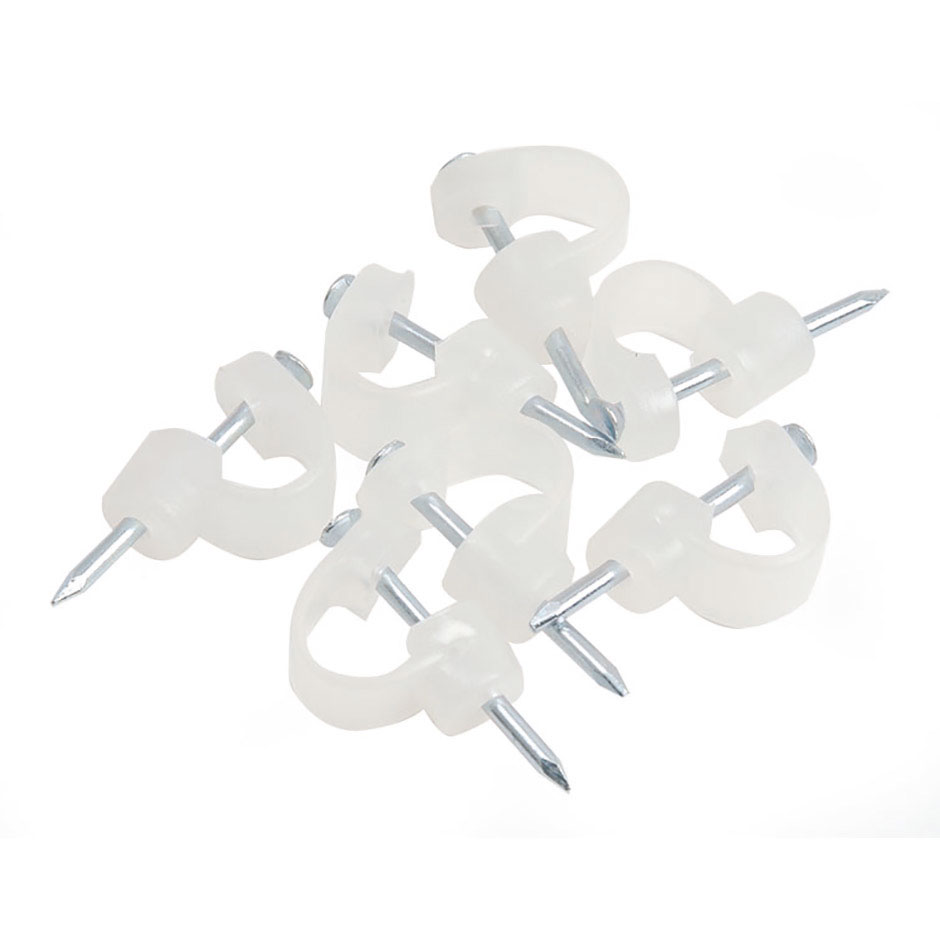 Grampo para cabo coaxial, 25 unidades em branco 