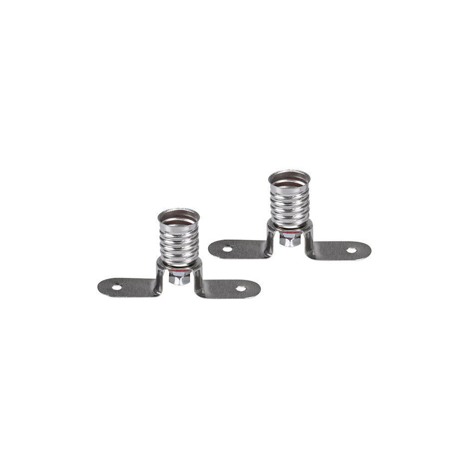 PACK 2 LAMPHOLDERS MIGNONETTE E-10 THREAD ALUMINUM WITH BRIDGE Simon Brico