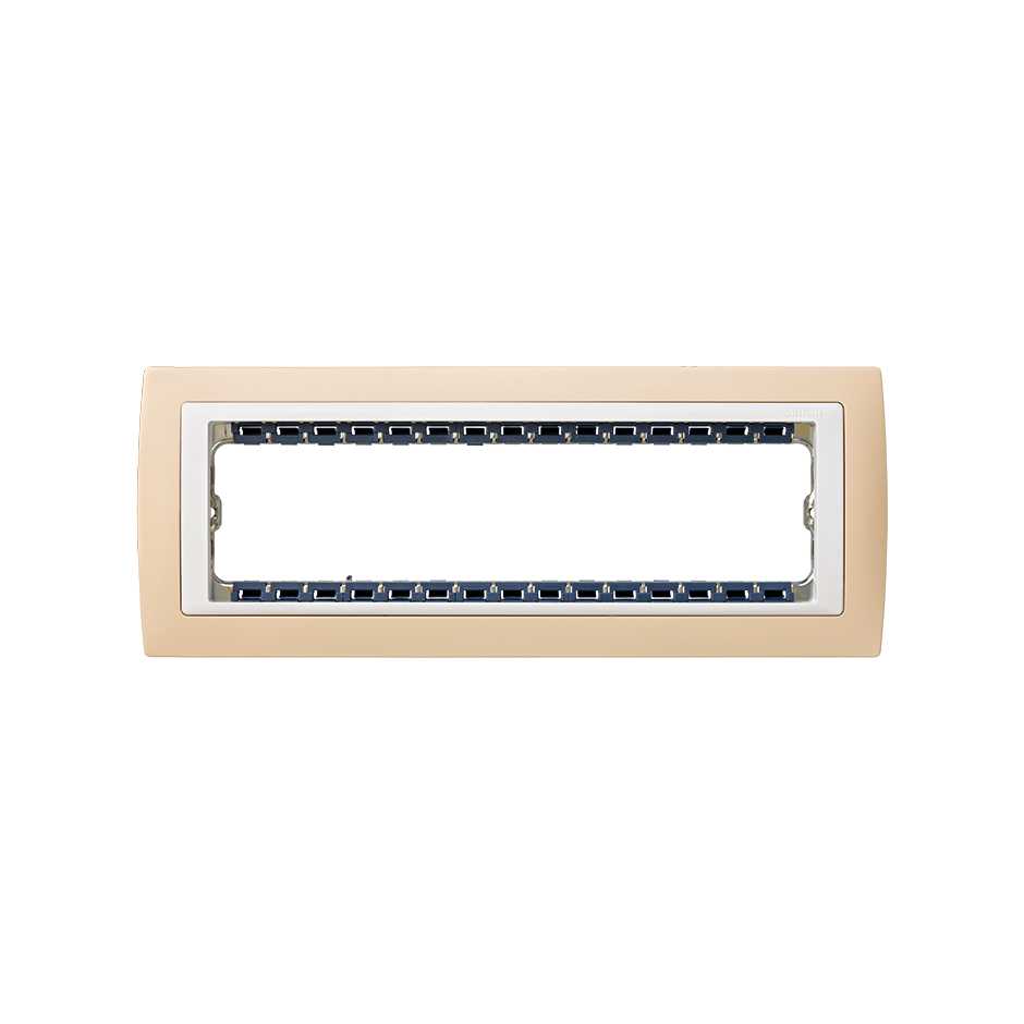 Frame 4 elements with frame holder 1 row cream interior white Simon 82 Centralisations