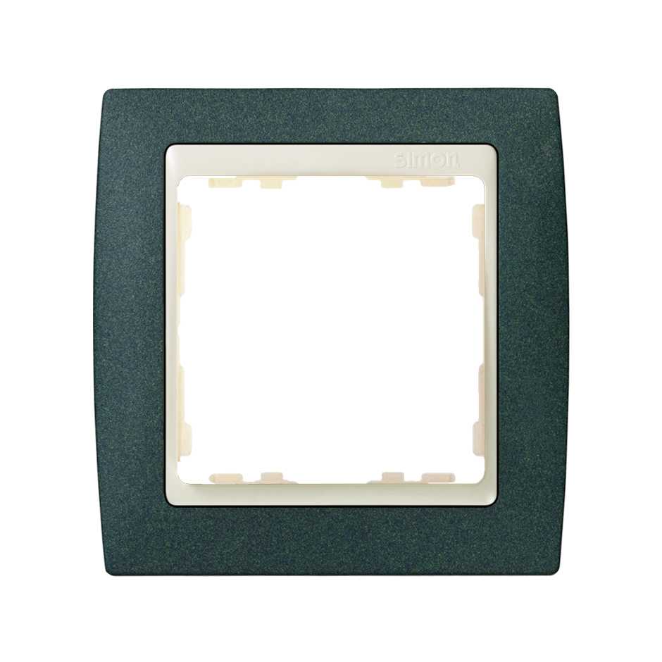Frame for 1 element textured green interior ivory Simon 82