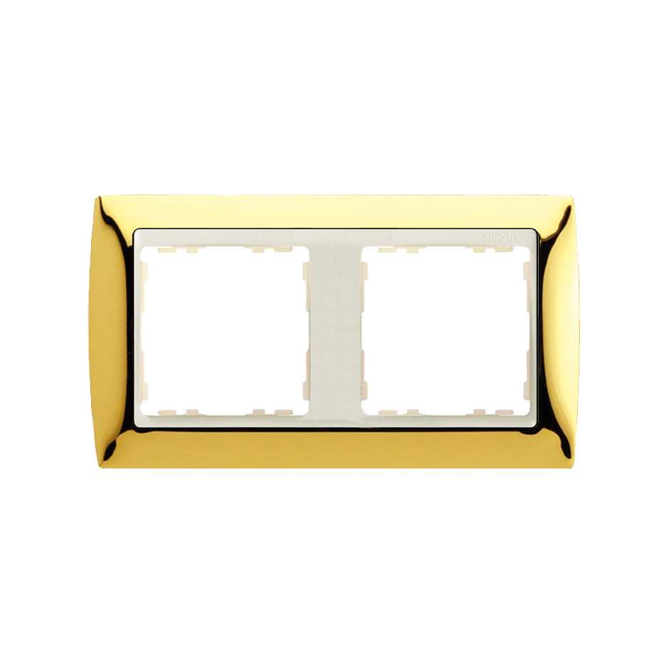 Frame for 2 elements gold interior ivory Simon 82