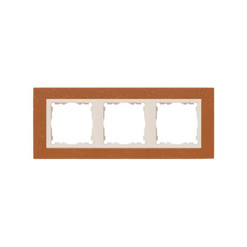 Frame for 3 elements tile interior ivory Simon 82 Nature