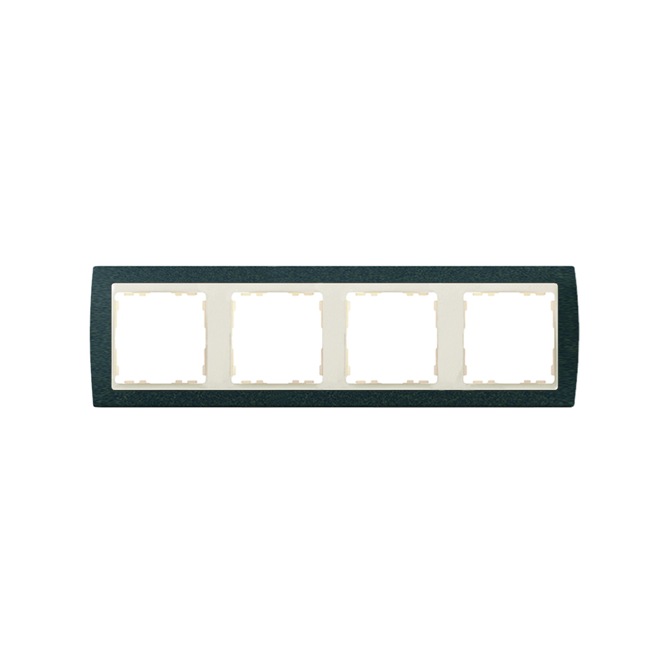 Frame for 4 elements textured green interior ivory Simon 82