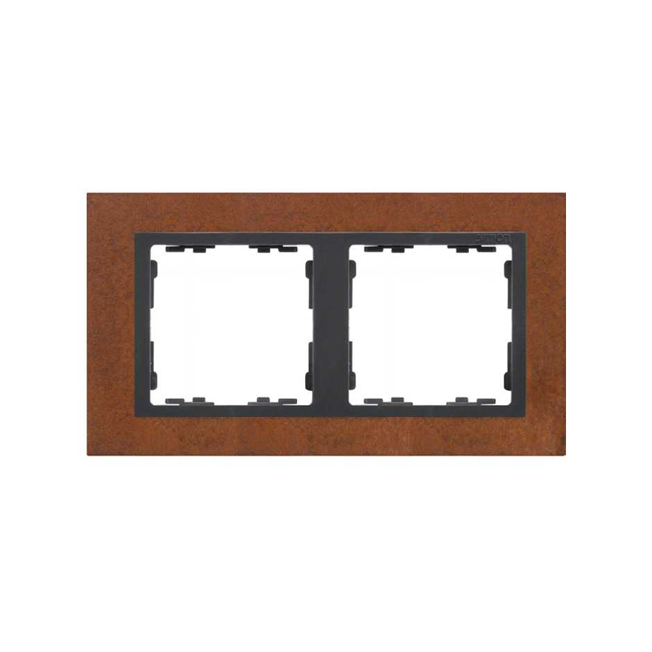 Frame for 2 elements rust interior graphite Simon 82 Nature