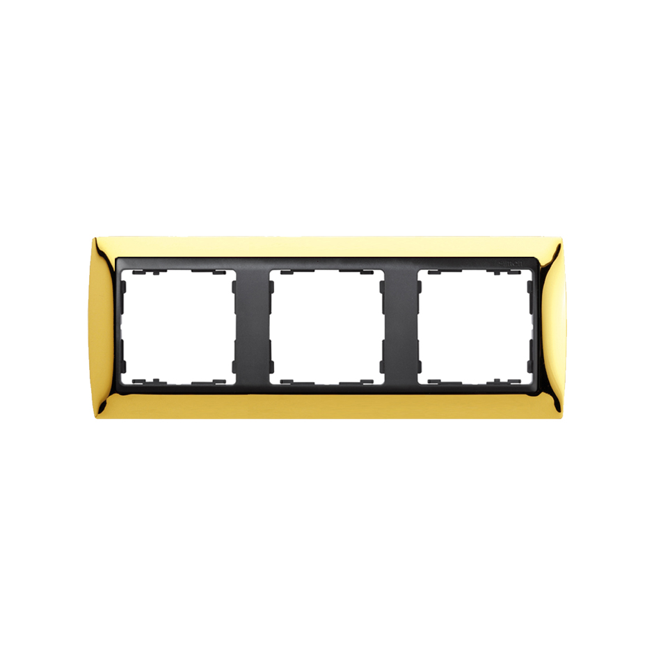Frame for 3 elements gold interior graphite Simon 82