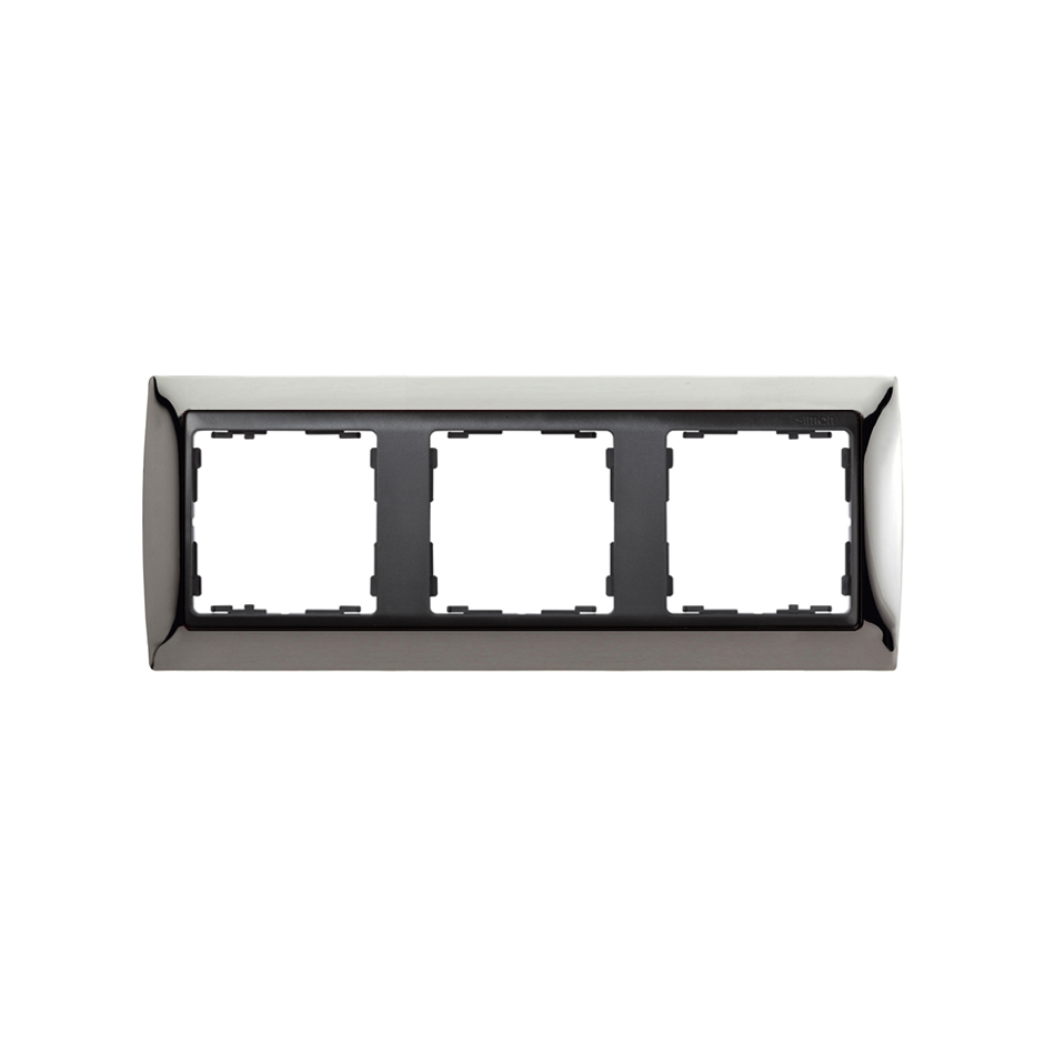 Frame for 3 elements dark steel interior graphite Simon 82